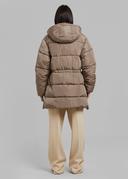 GANNI Tech Puffer Oversized Midi Jacket - Fossil