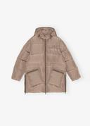 GANNI Tech Puffer Oversized Midi Jacket - Fossil