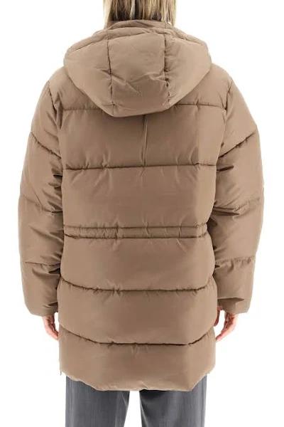 GANNI Tech Puffer Oversized Midi Jacket - Fossil