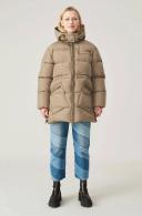 GANNI Tech Puffer Oversized Midi Jacket - Fossil