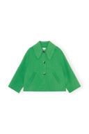 GANNI Wool Wide Collar Jacket | Green | Size 42 | Shopbop