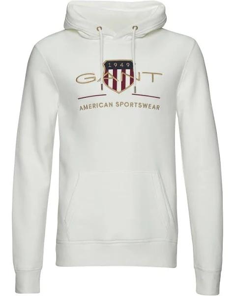 Gant Archive Shield Hoodie White Cream XS