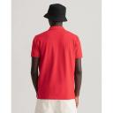 Gant Contrast Collar Pique Polo Shirt Medium Bright Red