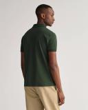 Gant Contrast Collar Pique Rugger Men's Polo Shirt - Storm Green