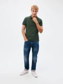 Gant Contrast Collar Pique Rugger Men's Polo Shirt - Storm Green