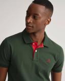 Gant Contrast Collar Pique Rugger Men's Polo Shirt - Storm Green