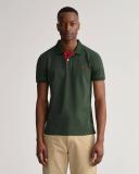 Gant Contrast Collar Pique Rugger Men's Polo Shirt - Storm Green
