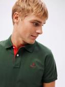 Gant Contrast Collar Pique Rugger Men's Polo Shirt - Storm Green