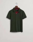 Gant Contrast Collar Pique Rugger Men's Polo Shirt - Storm Green
