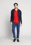 Gant Contrast Collar Pique Rugger Polo Shirt - Bright Red