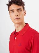Gant Contrast Collar Pique Rugger Polo Shirt - Bright Red