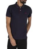 Gant Contrast Collar Pique SS Rugger Polo Shirt Day Blue Size 2XL