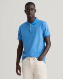 Gant Contrast Collar Pique SS Rugger Polo Shirt Day Blue Size 2XL