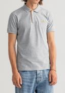 Gant Contrast Collar Rugger Polo T Shirt Grey