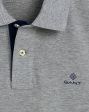 Gant Contrast Collar Rugger Polo T Shirt Grey