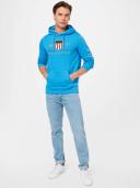 Gant D.2 Archive Shield Hoodie Day Blue Size: Size 3XL