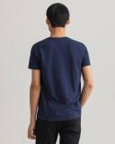 Gant Slim Fit Pique T-Shirt - Evening Blue