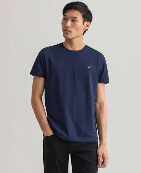 Gant Slim Fit Pique T-Shirt - Evening Blue