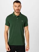 Gant Solid Fitted Pique Polo in Green L