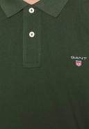 Gant Solid Fitted Pique Polo in Green L