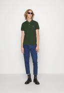 Gant Solid Fitted Pique Polo in Green S