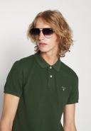Gant Solid Fitted Pique Polo in Green S