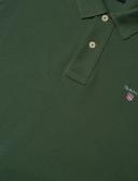 Gant Solid Fitted Pique Polo in Green S