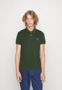 Gant Solid Fitted Pique Polo in Green XXXL