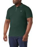 Gant Solid Fitted Pique Polo in Green XXXXXL