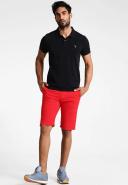 Gant Solid Fitted Pique Short Sleeve Rugger in Black XXXXL