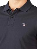 Gant Solid Fitted Pique Short Sleeve Rugger in Black XXXXL