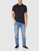 Gant Solid Fitted Pique Short Sleeve Rugger in Black XXXXL
