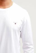 Gant Solid Long Sleeve T-Shirt in White XS