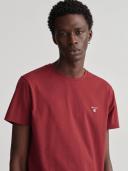 Gant Solid Men's Short Sleeve T-Shirt - PLUMPED Red