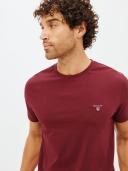 Gant Solid Men's Short Sleeve T-Shirt - PLUMPED Red