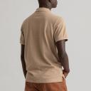 Gant Solid Pique Rugger Polo in Khaki Melange Brown M