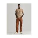 Gant Solid Pique Rugger Polo in Khaki Melange Brown XL