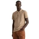 Gant Solid Pique Rugger Polo in Khaki Melange Brown XL