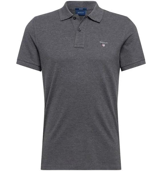 Gant The Original Pique Short Sleeve Rugger Polo Charcoal XL