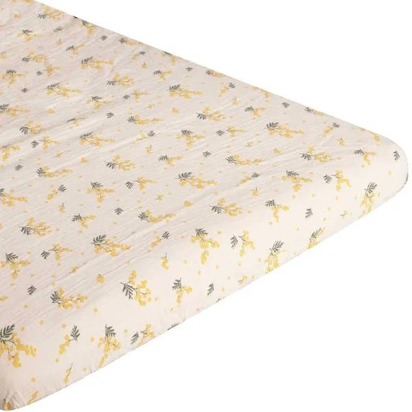 Garbo and Friends Muslin Junior Fitted Sheet - Metro Baby Mimosa