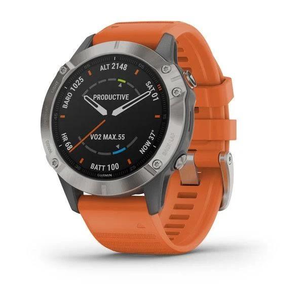 Garmin Fenix 6 Sapphire Watch Orange