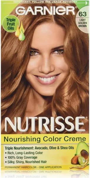 Garnier Nutrisse Nourishing Hair Color Creme, 63 Light Golden Brown