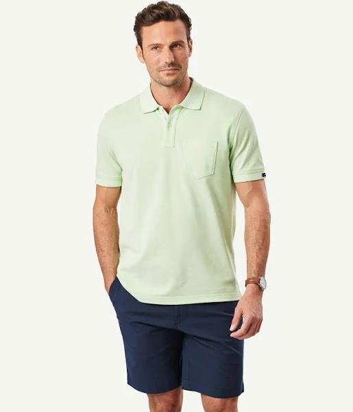 GAZMAN Oxford Pocket Polo in Lime Green S