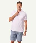 GAZMAN Oxford Pocket Polo in Pale Pink Red L