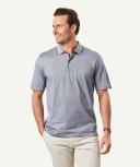 GAZMAN Smart Jacquard Pique Polo in Navy Blue XL