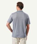GAZMAN Smart Jacquard Pique Polo in Navy Blue XL