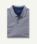 GAZMAN Smart Jacquard Pique Polo in Navy Blue XL