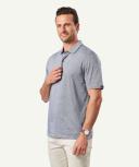 GAZMAN Smart Jacquard Pique Polo in Navy Blue XL