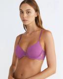 Geo Lace Lightly Lined Demi Bra Purple 10 F