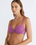 Geo Lace Lightly Lined Demi Bra Purple 12 DD